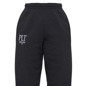 PrettyLittleThing Women's Recycled Slogan Casual Joggers in Black 6 NWT $38